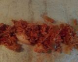 A picture of step 3 of Mandys chicken flautas.