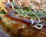 A picture of step 14 of Hiroshima-Style Okonomiyaki.