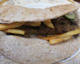 A picture of step 3 of Leftover kabab wrap.