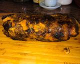 Foto del paso 6 de la receta: Rollo de Plátano frito relleno de puré de salmón, hierbas aromáticas y jamón Serrano