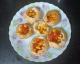 A picture of step 4 of Corn Puri Chat.