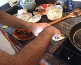 A picture of step 5 of Beef shawarma sandwich.