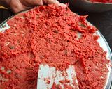 A picture of step 3 of Beetroot khandvi.