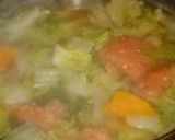 A picture of step 9 of Cream Soup Of Salmon Balls, Chinese Cabbage And Mushroom.