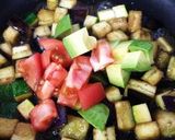 A picture of step 4 of Eggplant, Avocado & Tomato Summer Rice.