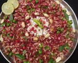 A picture of step 5 of Beetroot Poha.