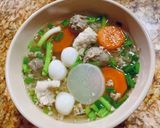 Hình bước làm 2 của món Hủ tiếu mọc, bò viên