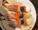 Foto del paso 3 de la receta Brocheta de rape con zanahoria baby tomate Cherry y champiñones