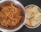 A picture of step 1 of Farali Bhel.