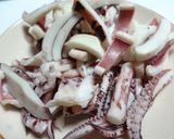 A picture of step 2 of Tender Squid and Green Onions with Vinegar Miso Sauce.
