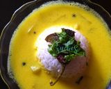 A picture of step 5 of Kadhi with lauki.