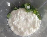 A picture of step 2 of Refreshing Mint chaas.