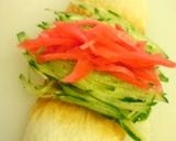 A picture of step 3 of An Easy Snack! Chikuwa Fish Sticks and Pickled Red Ginger Rolls.