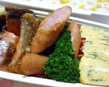 A picture of step 4 of Broccoli and Wiener Sausage Fried in Parmesan.
