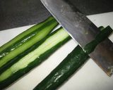 A picture of step 1 of Pork with Salt Sauce and Cucumber.