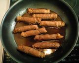 A picture of step 4 of Chrysanthemum Green Beef Wraps.