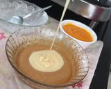 A picture of step 4 of Mango with coffee ice cream.