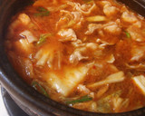 A picture of step 2 of Kimchi Jjigae Stewed Udon.