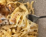 Une image de l'étape 8 de Tagliatelles crème de parmesan et échalotes - Dorade rose citronnée.