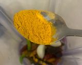 A picture of step 3 of Malaysian curry (Lemak) made with coconut milk.
