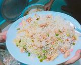 A picture of step 5 of Chicken chilli with fried rice.