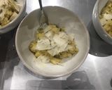 A picture of step 5 of Gnocchi with squash & sage purée.