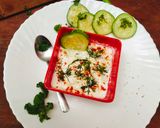 A picture of step 2 of Tzatzuki dip(Lebanese tzatziki dip).