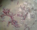 A picture of step 7 of S.O.S., creamed chipped beef on toast.