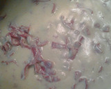A picture of step 7 of S.O.S., creamed chipped beef on toast.