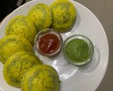 A picture of step 6 of Jowar Marble Dhokla.