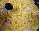 A picture of step 11 of For a Birthday Lunch Easy Classic Carbonara.