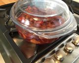 Une image de l'étape 7 de Compote pêches de vigne, prunes d'ente et coco.