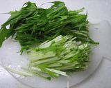 A picture of step 1 of Boiled Mizuna Greens and Fried Tofu.