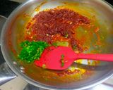A picture of step 3 of Lasaniya Bateta.