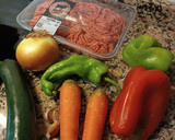 Foto del paso 1 de la receta: Carne picada salteada con verduras