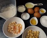 Foto del paso 1 de la receta Cake de avellanas con papaya y melón deshidratado