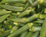 A picture of step 1 of Bhindi masala.