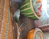 A picture of step 1 of Pineapple smoothie in coconut water.