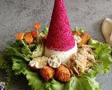 Foto langkah ke 5 dari resep Tumpeng Merah Putih.