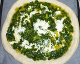 A picture of step 4 of Soft and Fluffy Bread Machine Pizza Dough with Pesto Genovese Sauce.