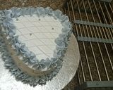 A picture of step 6 of 3 color cream cake.