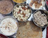 A picture of step 4 of Kuttu paratha falahari thali.