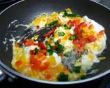 A picture of step 2 of Jalepeno Scramble Eggs.