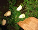 A picture of step 1 of Rigatone with Shrimp/Pasta con i gamberetti.