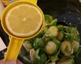 A picture of step 3 of Roasted Potatoes and Brussels Sprouts with Lemon.
