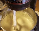 A picture of step 2 of Smoked Salmon and Blue Cheese Cheesecake with an Avocado Cream Topping.