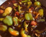 A picture of step 2 of Paneer chilli dry.