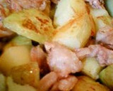 A picture of step 4 of New Potatoes and Pork Stir Fry with Butter and Soy Sauce.