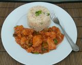 A picture of step 6 of Chicken manchurian with garlic ginger rice🍚🐔.