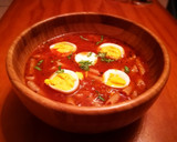 Foto del paso 3 de la receta: Sopa de tomate al albahaca con macarrones y huevo
